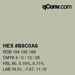 Color code: HEX #B8C0A8 | qconv.com