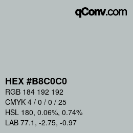 カラーコード: HEX #B8C0C0 | qconv.com