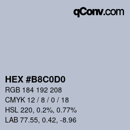 Color code: HEX #B8C0D0 | qconv.com