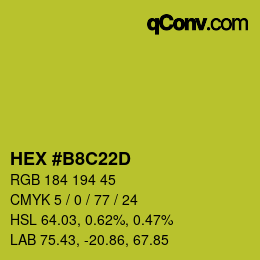 カラーコード: HEX #B8C22D | qconv.com