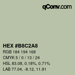 Color code: HEX #B8C2A8 | qconv.com