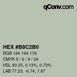 Color code: HEX #B8C2B0 | qconv.com