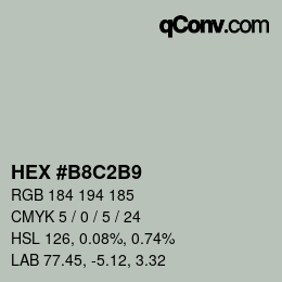 Color code: HEX #B8C2B9 | qconv.com