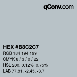 Color code: HEX #B8C2C7 | qconv.com