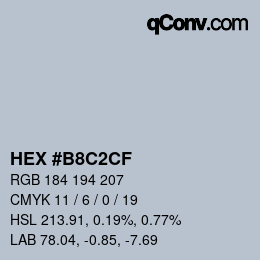 Color code: HEX #B8C2CF | qconv.com