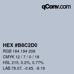 Color code: HEX #B8C2D0 | qconv.com