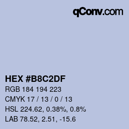 Color code: HEX #B8C2DF | qconv.com