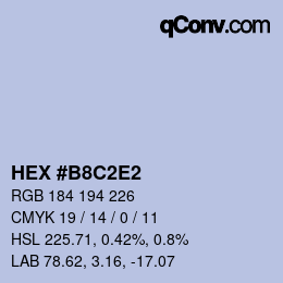 カラーコード: HEX #B8C2E2 | qconv.com