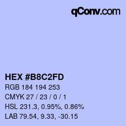 Color code: HEX #B8C2FD | qconv.com