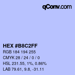 Color code: HEX #B8C2FF | qconv.com