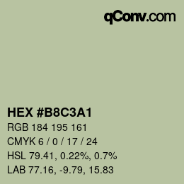 Color code: HEX #B8C3A1 | qconv.com