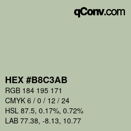 カラーコード: HEX #B8C3AB | qconv.com
