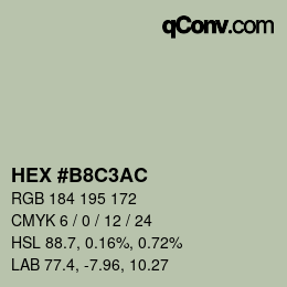 Color code: HEX #B8C3AC | qconv.com