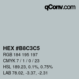 Color code: HEX #B8C3C5 | qconv.com