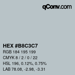 Color code: HEX #B8C3C7 | qconv.com