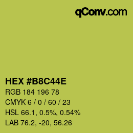 Color code: HEX #B8C44E | qconv.com