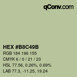 Color code: HEX #B8C49B | qconv.com