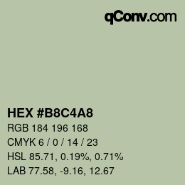 Color code: HEX #B8C4A8 | qconv.com