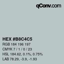 Color code: HEX #B8C4C5 | qconv.com