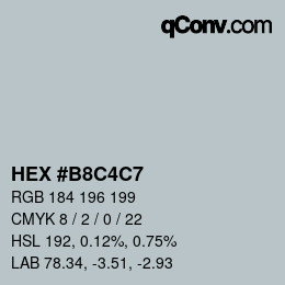 Color code: HEX #B8C4C7 | qconv.com
