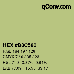 Color code: HEX #B8C580 | qconv.com