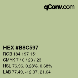 カラーコード: HEX #B8C597 | qconv.com
