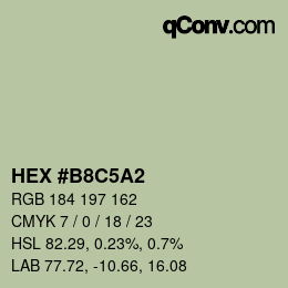 Color code: HEX #B8C5A2 | qconv.com