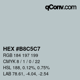 Farbcode: HEX #B8C5C7 | qconv.com