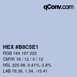 Color code: HEX #B8C5E1 | qconv.com