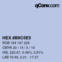 Código de color: HEX #B8C5E5 | qconv.com