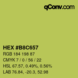 カラーコード: HEX #B8C657 | qconv.com