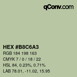Color code: HEX #B8C6A3 | qconv.com