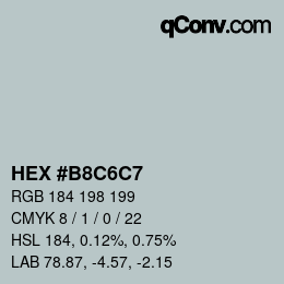 Color code: HEX #B8C6C7 | qconv.com