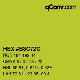 Color code: HEX #B8C72C | qconv.com