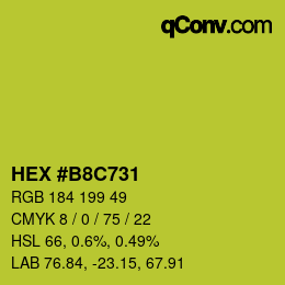 Color code: HEX #B8C731 | qconv.com
