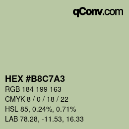Farbcode: HEX #B8C7A3 | qconv.com
