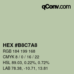 Color code: HEX #B8C7A8 | qconv.com