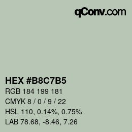 Color code: HEX #B8C7B5 | qconv.com
