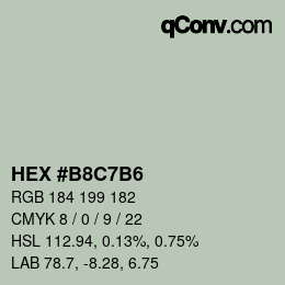 Color code: HEX #B8C7B6 | qconv.com