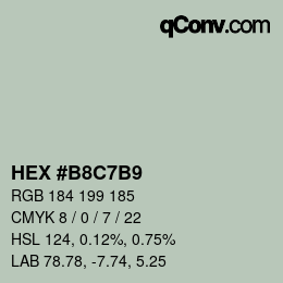 Color code: HEX #B8C7B9 | qconv.com