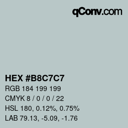 Color code: HEX #B8C7C7 | qconv.com