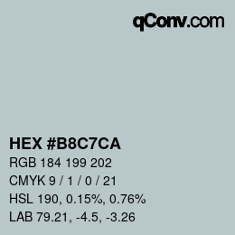 Color code: HEX #B8C7CA | qconv.com