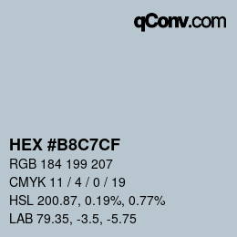 Color code: HEX #B8C7CF | qconv.com