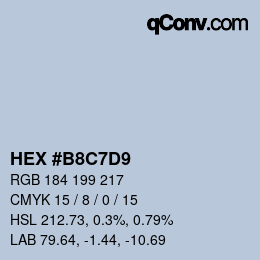 Color code: HEX #B8C7D9 | qconv.com