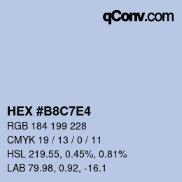 Color code: HEX #B8C7E4 | qconv.com