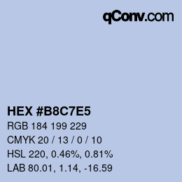 Color code: HEX #B8C7E5 | qconv.com