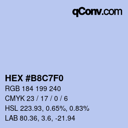 Color code: HEX #B8C7F0 | qconv.com