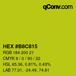 Color code: HEX #B8C815 | qconv.com