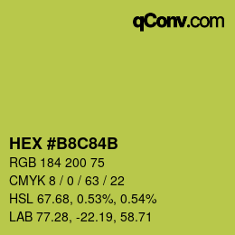 Color code: HEX #B8C84B | qconv.com