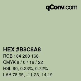 Color code: HEX #B8C8A8 | qconv.com